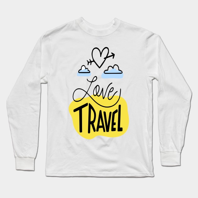 Love travel t-shirt Long Sleeve T-Shirt by Brainable ART